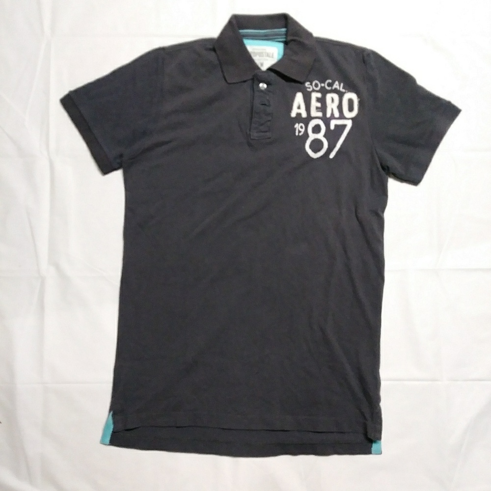 Aeropostale Polo Shirt - M - Surf Grey